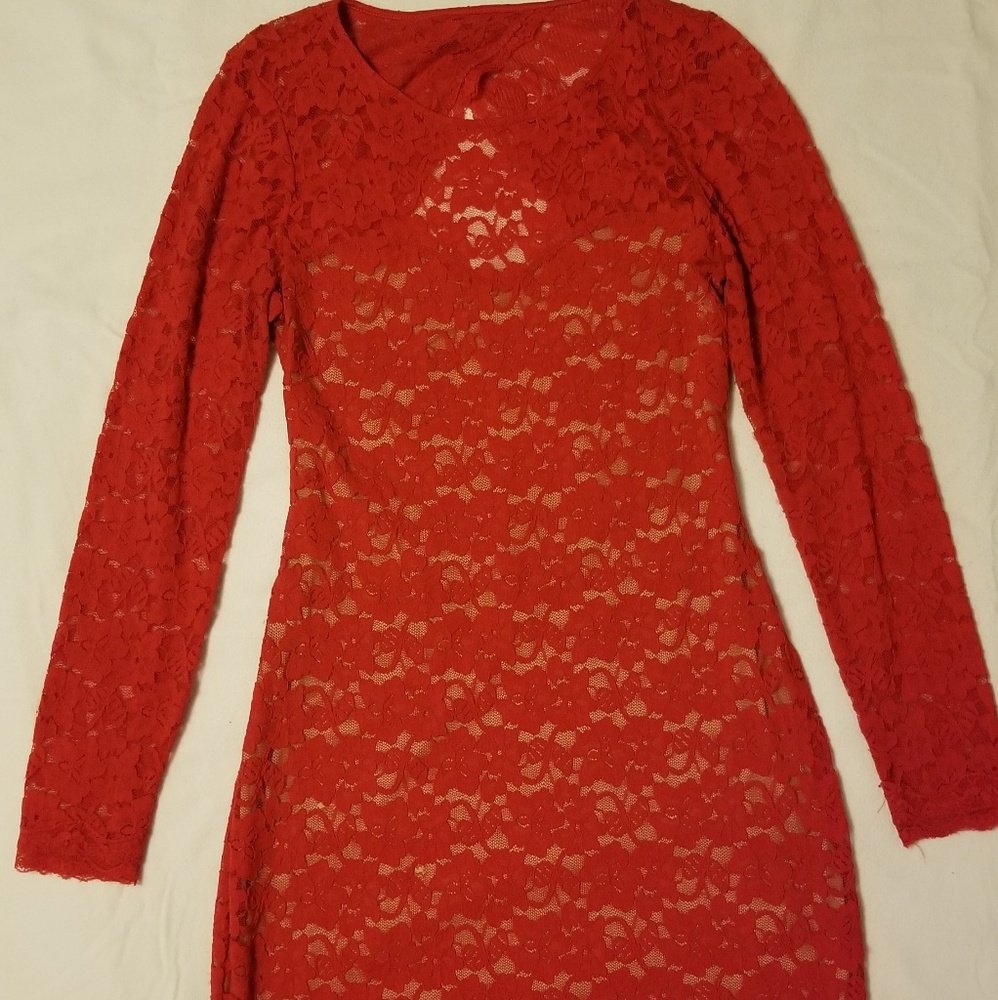 Express Red lace dress
